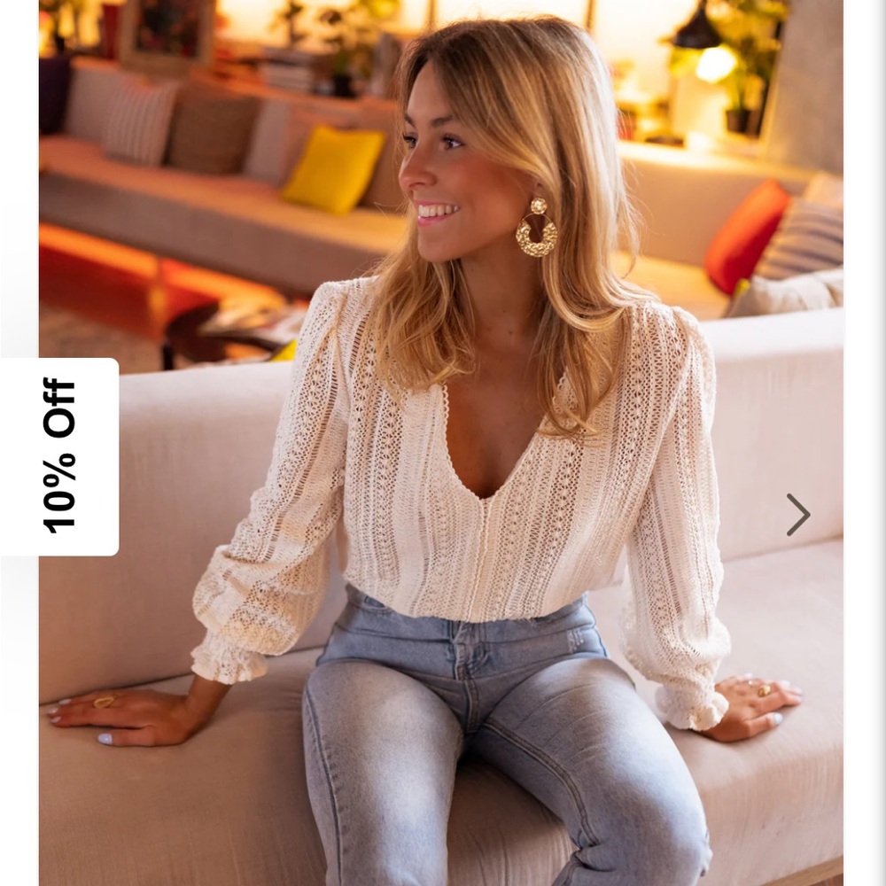 Easy Clothes eyelet blouse.